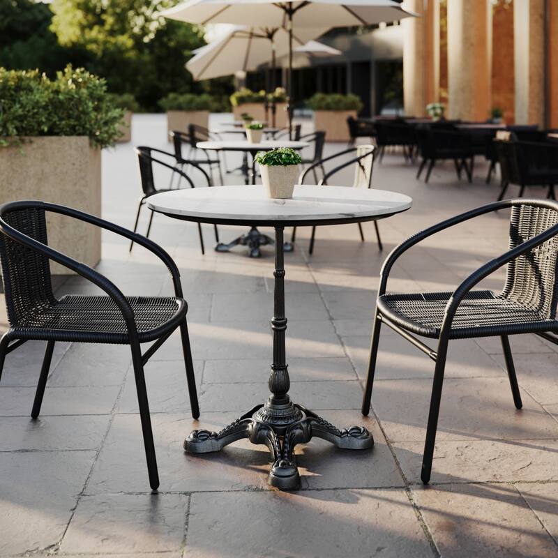 Commercial All-Weather HPL Tabletop with Bistro Base