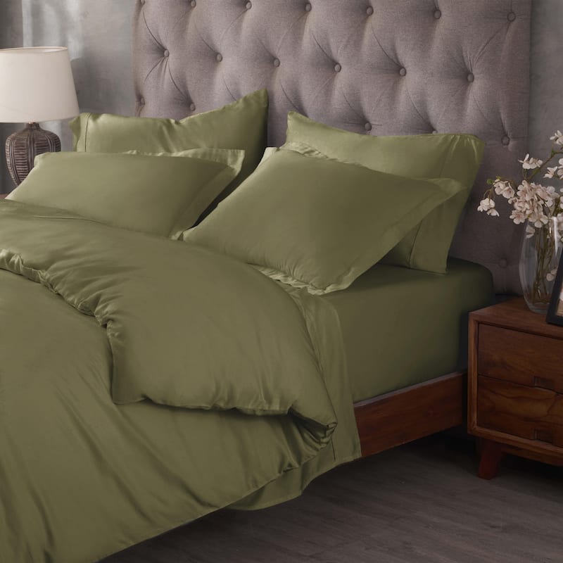 Superior Egyptian Cotton 400 Thread Count Solid Duvet Cover Set