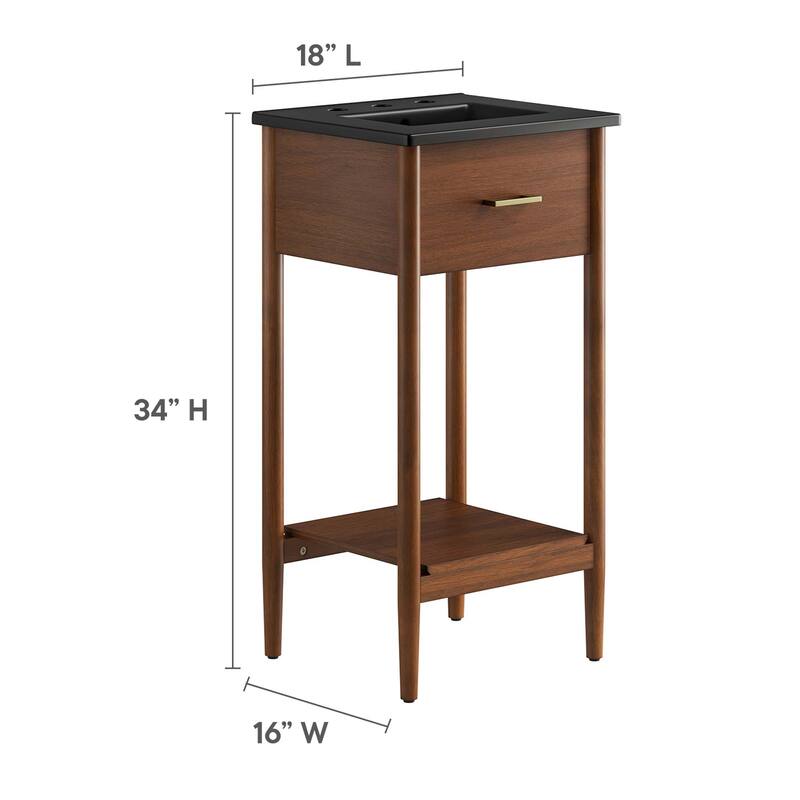 Zaire 18"/24"/30"/36"/48" Bathroom Vanity with Black Sink Top