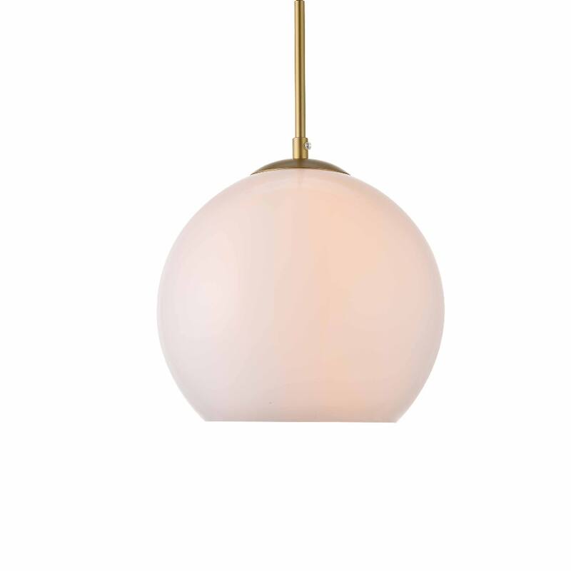 Elegant Lighting Baxter Single Light 10" Wide Mini Pendant with - Brass / Frosted White