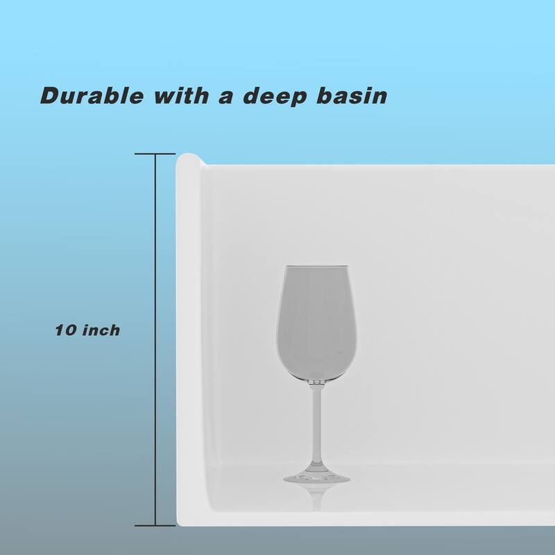 32" Undermount Single Bowl Ceramic Kitchen Sink in White - 32'' x 19'' x 10''