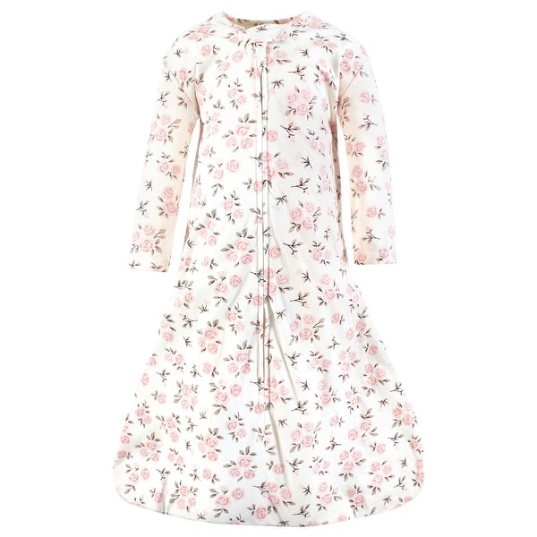slide 1 of 1, Hudson Baby Infant Girl Long Sleeve Cotton Jersey Sleeping Bag, Sack, Blanket, Neutral Pink Floral 0-6 Months - Neutral Pink Floral
