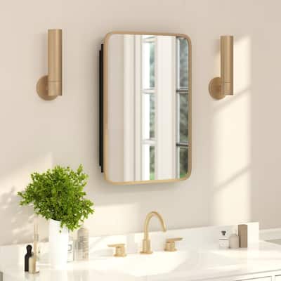 Recessed Bathroom Medicine Cabinet with Beveled Mirror - 16"W x 4"D x 24"H