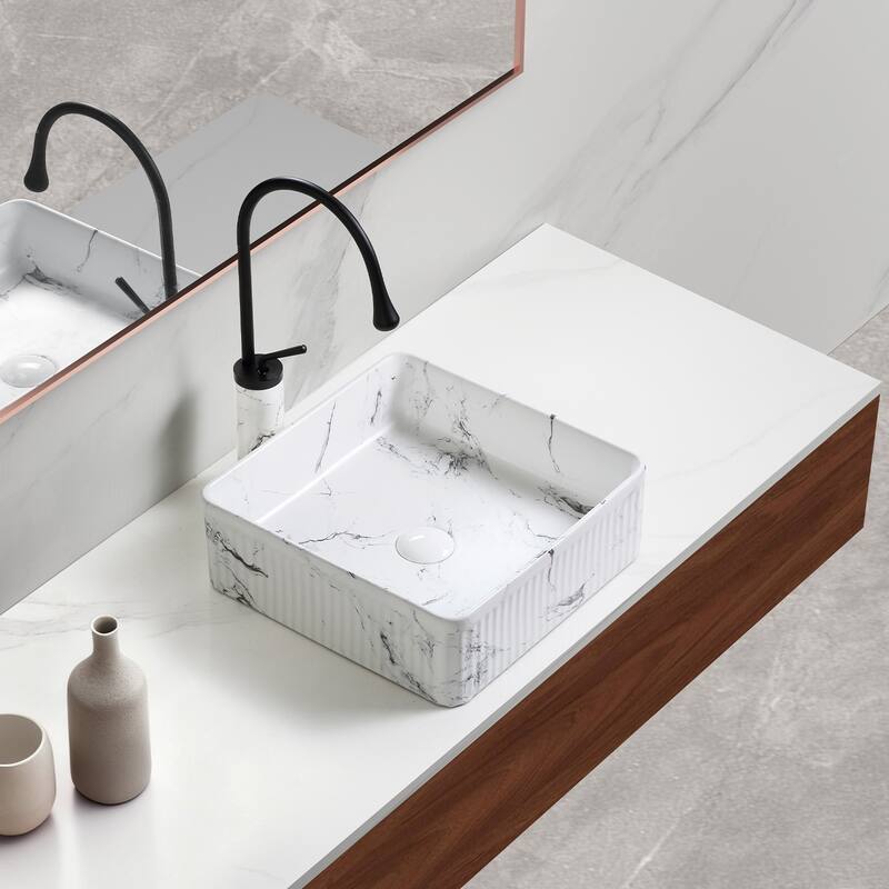 Modern Ceramic Art Basin Sink Set with Textured Surface