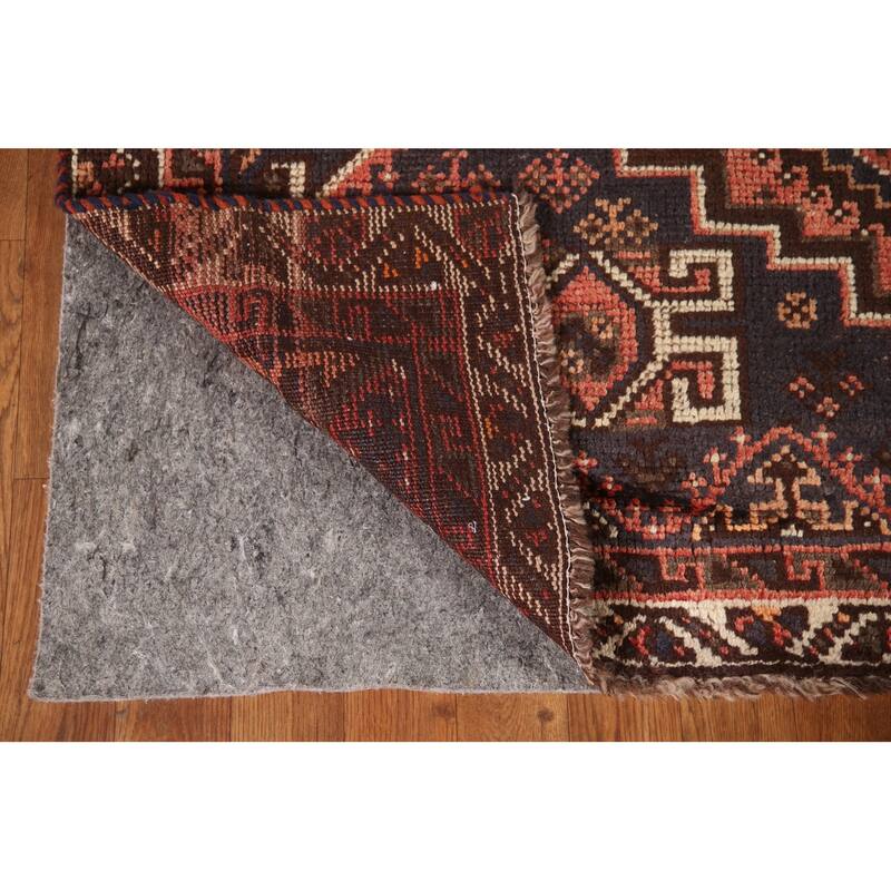 Hand-knotted Vegetable Dye Qashqai Persian Antique Area Rug - 5'0"x 7'7"