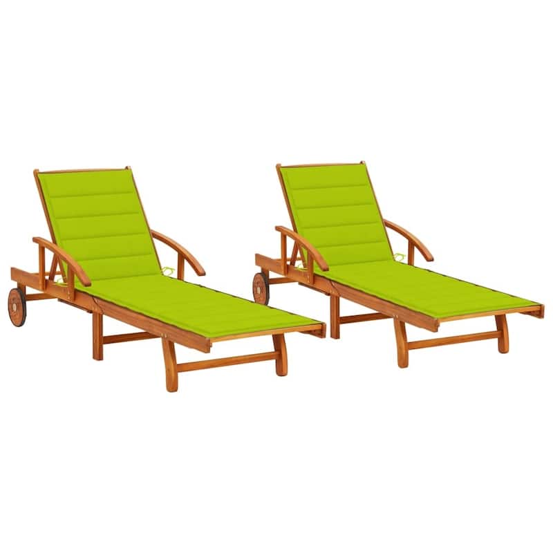 vidaXL Patio Lounge Chair Sunbed Sunlounger with Cushion Solid Acacia Wood