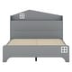 preview thumbnail 5 of 20, Wooden Full Size House Bed with Storage Headboard and Shelf, Kids Bed