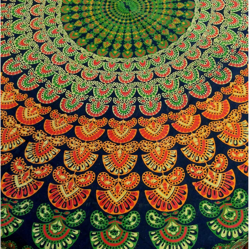 Cheery Peacock Floral Print Cotton Tablecloth Collection