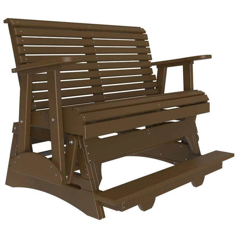 Poly Lumber Plain Rollback Balcony Glider - 4' - Chestnut Brown