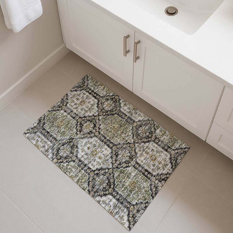 Machine Washable Indoor/ Outdoor Traditional Kiowa Chantille Rug