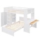preview thumbnail 11 of 17, Multifunctional Design Loft Bed with Ladder, Wardrobe, Desk and Bookshelves, Full size, White