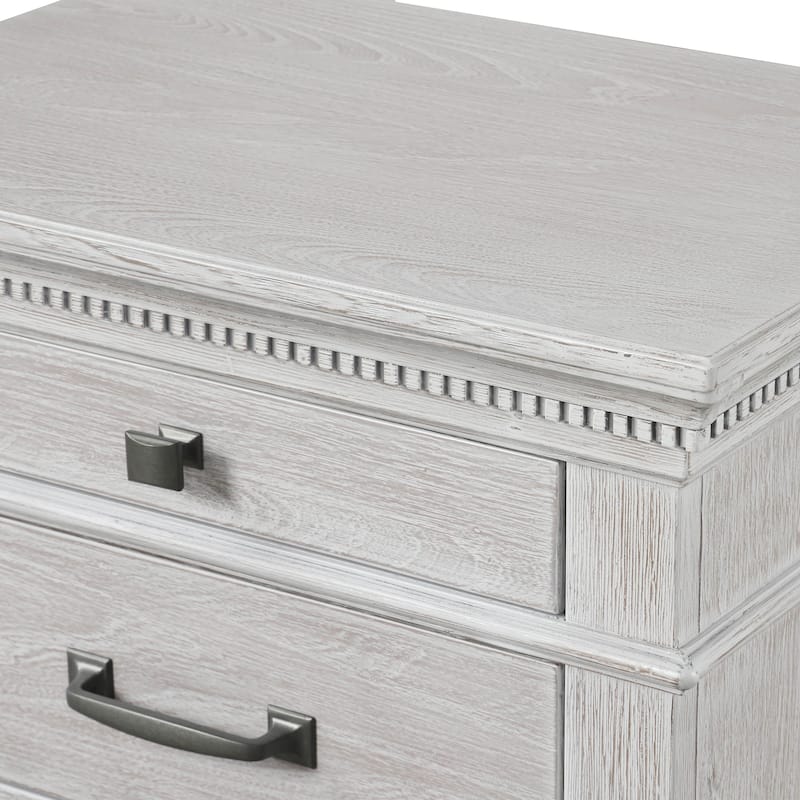 Furniture of America Eleanor Modern Rustic 3-Piece Weathered Grey Wood Panel Bedroom Set with Dentil Molding