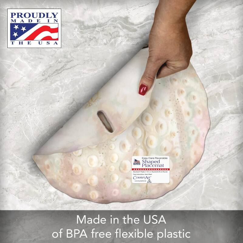 Sand Dollar Reversible Shaped Easy Care Placemat Set of 4 Made in The USA