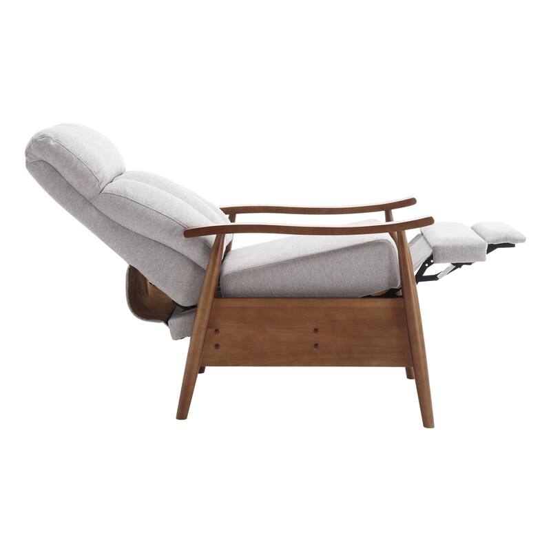 Light Gray Modern 26.38" Upholstered Adjustable Chaise Lounge Chair with Wood Frame for Living Room
