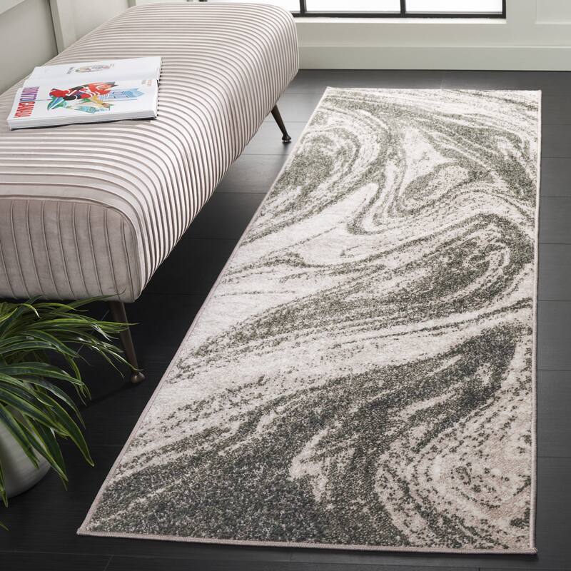 SAFAVIEH Adirondack Aytul Modern Abstract Rug - 2'1" x 8' Runner - Ivory/Green