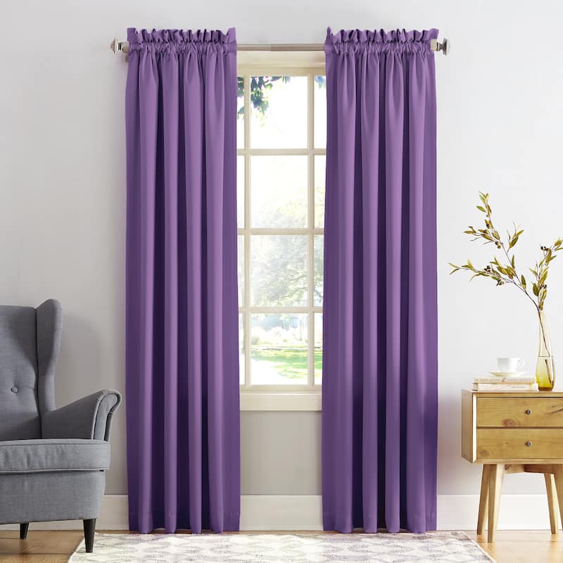 Porch & Den Inez Room Darkening Window Curtain Panel and Valance, Single Panel - 54 x 95 - Purple
