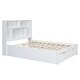 preview thumbnail 15 of 32, Full Size Platform Bed with Storage Headboard and Drawers - White Finish