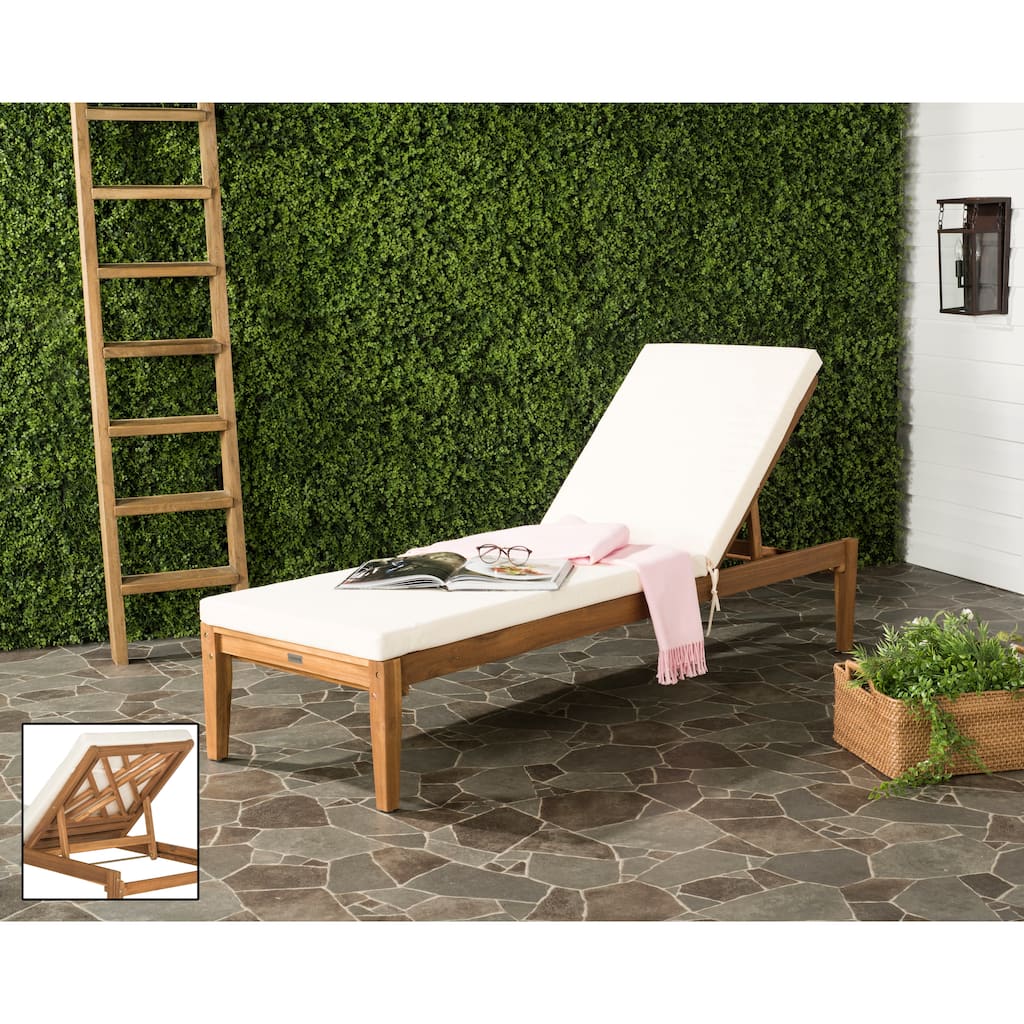 SAFAVIEH Outdoor Kicki Chaise Lounge Chair - 24Wx74Dx15H