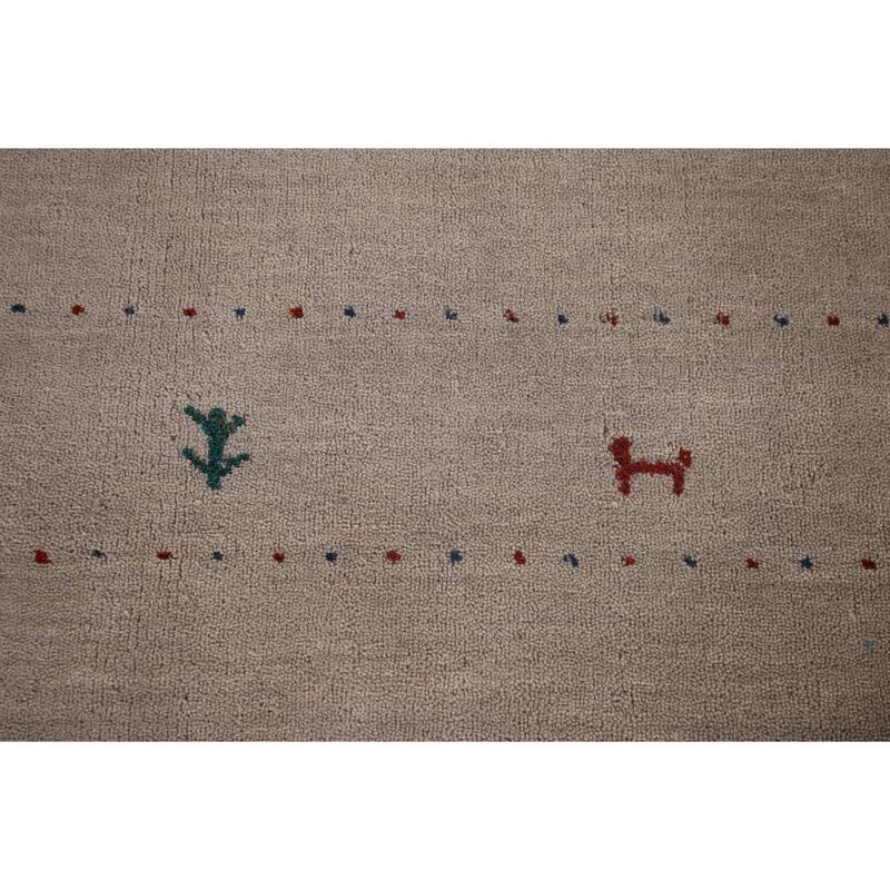 Little Animals Tribal Gabbeh Oriental Area Rug Handmade Wool Carpet - 6'7"x 9'8"