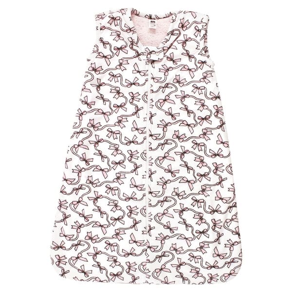 slide 1 of 1, Hudson Baby Infant Girl Plush Faux Fur Sleeping Bag, Wearable Blanket, Pink Bows 0-6 Months - Pink Bows