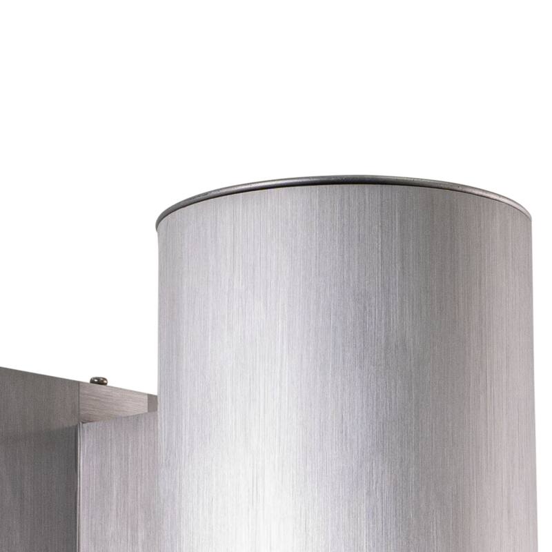 Vaxcel Chiasso 5" Outdoor Wall Light Satin Aluminum - 5-in W x 7.25-in H x 8-in D