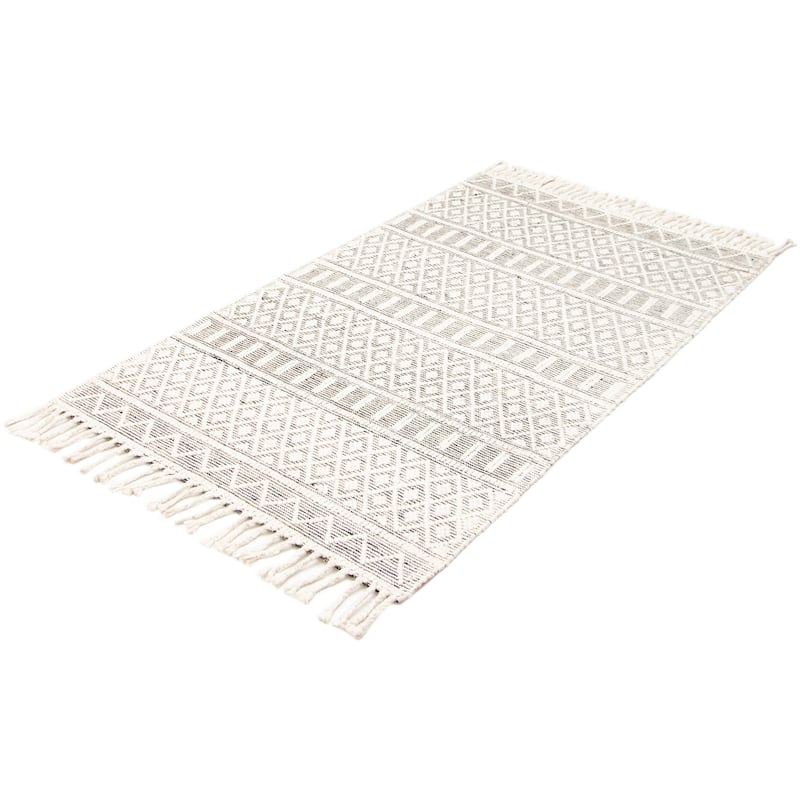 ECARPETGALLERY Braid weave Sienna Cream Wool Rug - 4'11 x 8'5