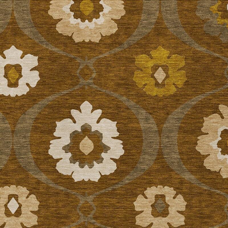 HomeRoots Medallion Transitional Rectangle Outdoor Rug