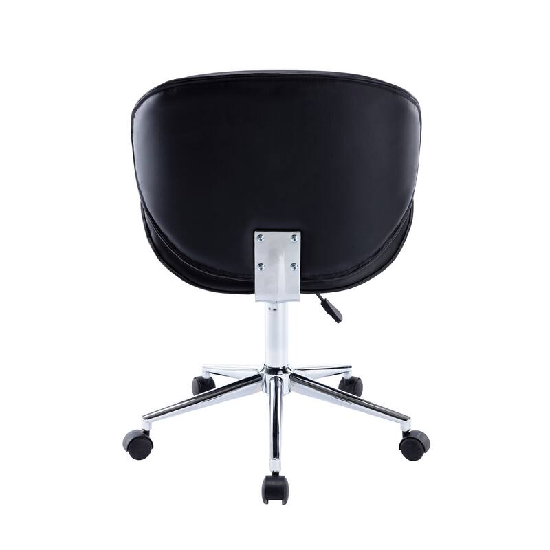 Porthos Home Rudi Office Chair, PU or Fabric or Velvet Upholstery, Chrome Legs