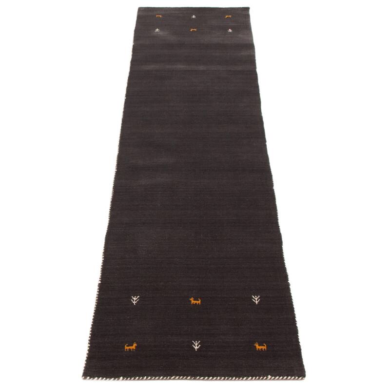Kashkuli Gabbeh Grey Rug 2'7" x 11'0" - 2'7 x 11'0