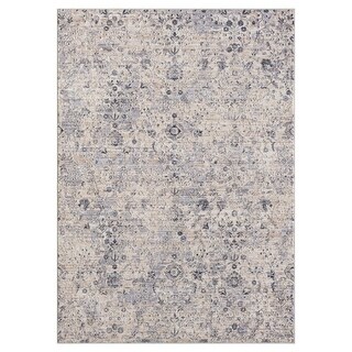 HomeRoots 9' X 12' Gray Floral Area Rug - 9' x 12' - Bed Bath & Beyond ...