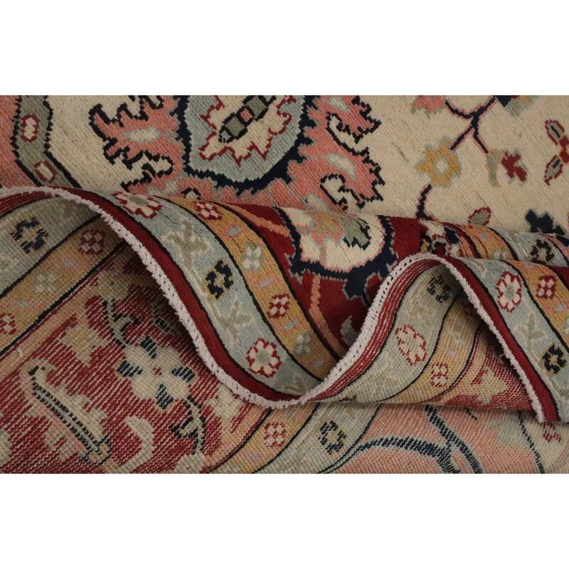 Hand Knotted Oriental 100% Wool Carpet Traditional Medallion Beige & Ivories Heriz (serapi) Area Rug - 10' 0'' X 8' 1''