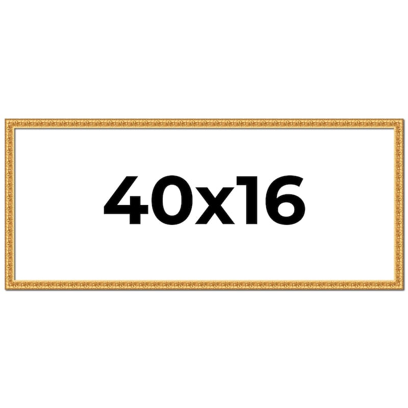 40x16 Frame Gold Real Wood Picture Frame Width 1 inches | Interior