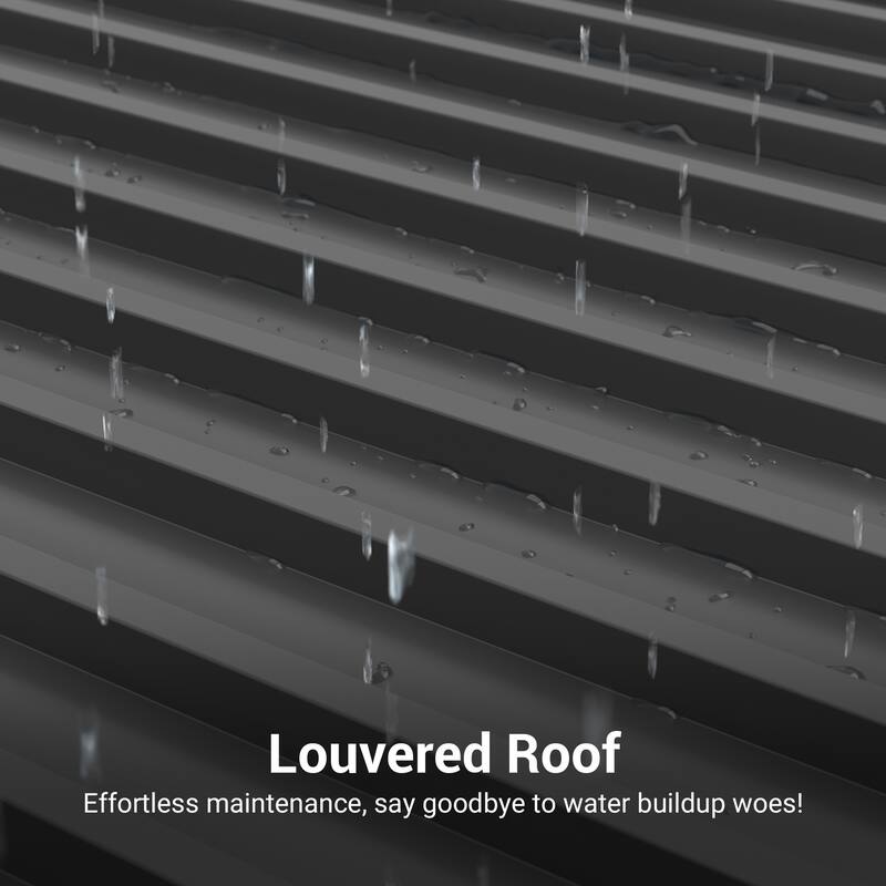 BONOSUKI Outdoor Louvered Pergola with Aluminum Frame for Modern Patio Living