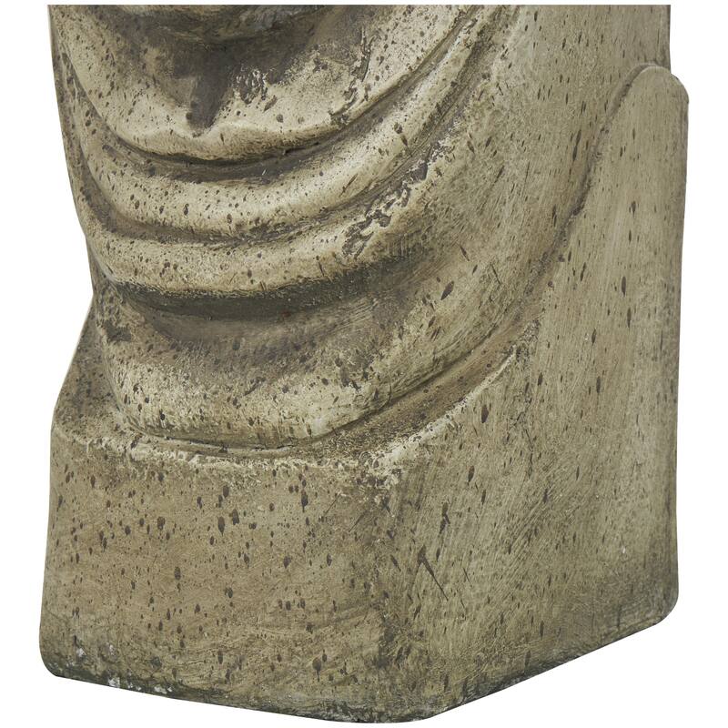 Resin Face Tall Distressed Totem Decorative Sculpture - Gray - Roche River Decor