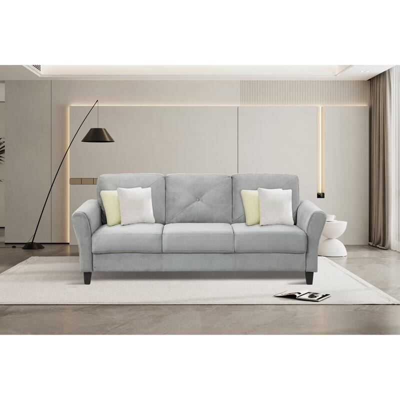 Elegant Antique Dark Grey Three-Seater Sofa, Comfortable Memory Foam, Durable Structure for Stylish Homes - Grey