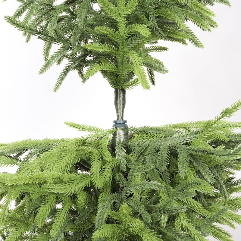 4" Artificial Real Touch Pine Tree in Black Plastic Pot, 2pc/set