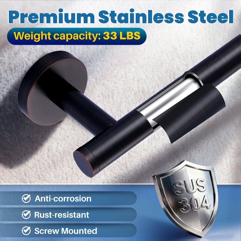 WOWOW Mutiple Length Wall Mounted Stainless Steel Towel Bar