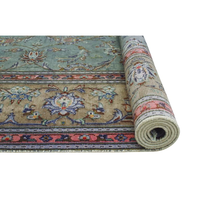 Vintage Distressed Wale Grey/Brown Rug - 6'9" x 10'2"