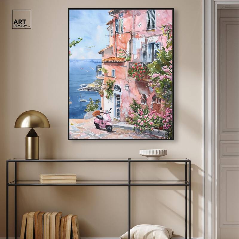 Lush Coastal Villa II Canvas by Art Remedy