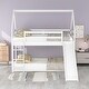 preview thumbnail 3 of 7, Twin Size House Low Bunk Bed with Slide and Ladder Access