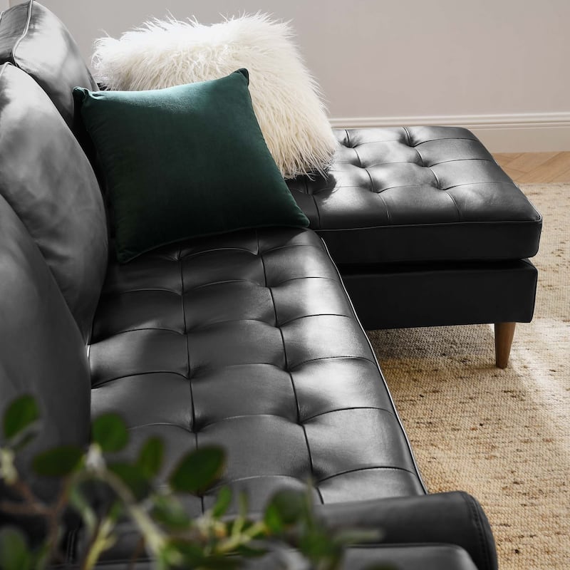 Valour 78" Leather Apartment Sectional Sofa