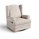preview thumbnail 1 of 36, Storkcraft Serenity Wingback Upholstered Recline Glider Ivory