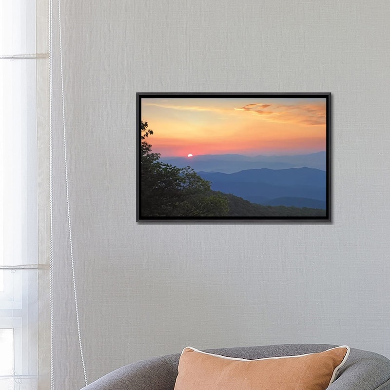 iCanvas "Sunset Over The Pisgah National Forest From The Blue Ridge Parkway, North Carolina I" by Tim Fitzharris Framed