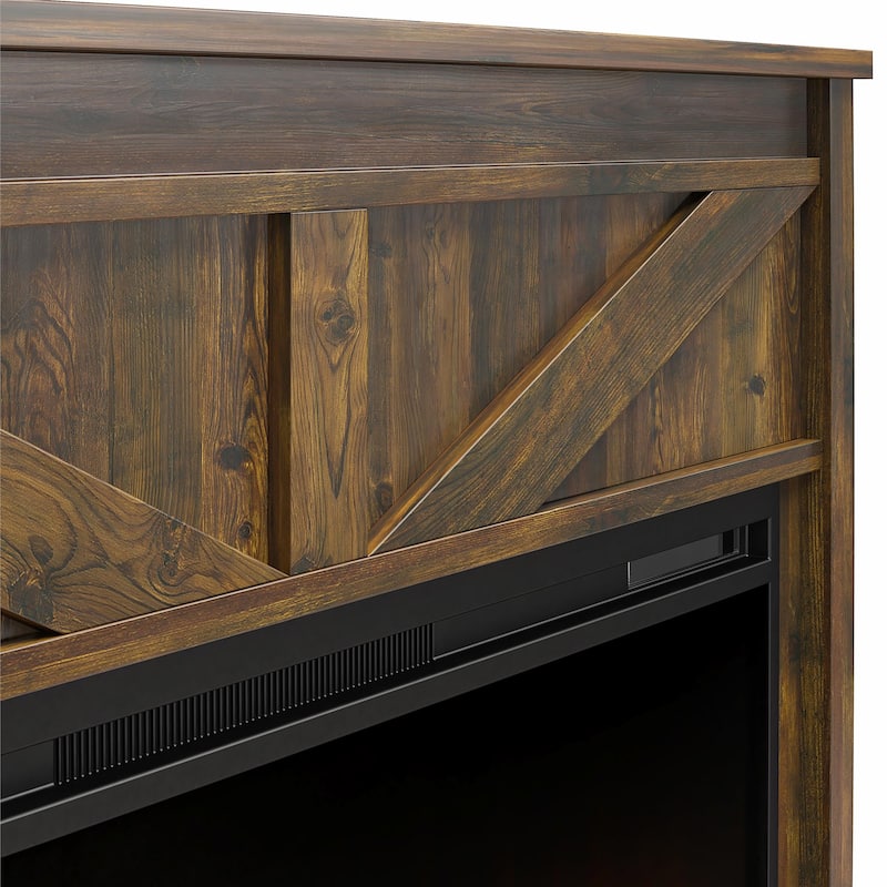 Avenue Greene Becken Ridge Wide Modern Farmhouse Mantel with Electric Fireplace