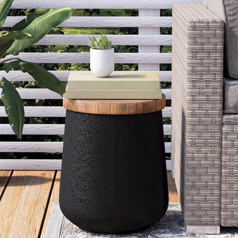 COSIEST Faux-Wood Top Side Table