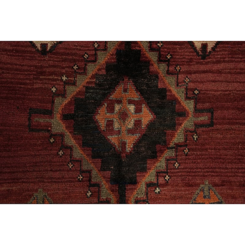 Hand Knotted Oriental 100% Wool Carpet Traditional Tribal Red Lori Area Rug - 9' 4'' X 4' 8''