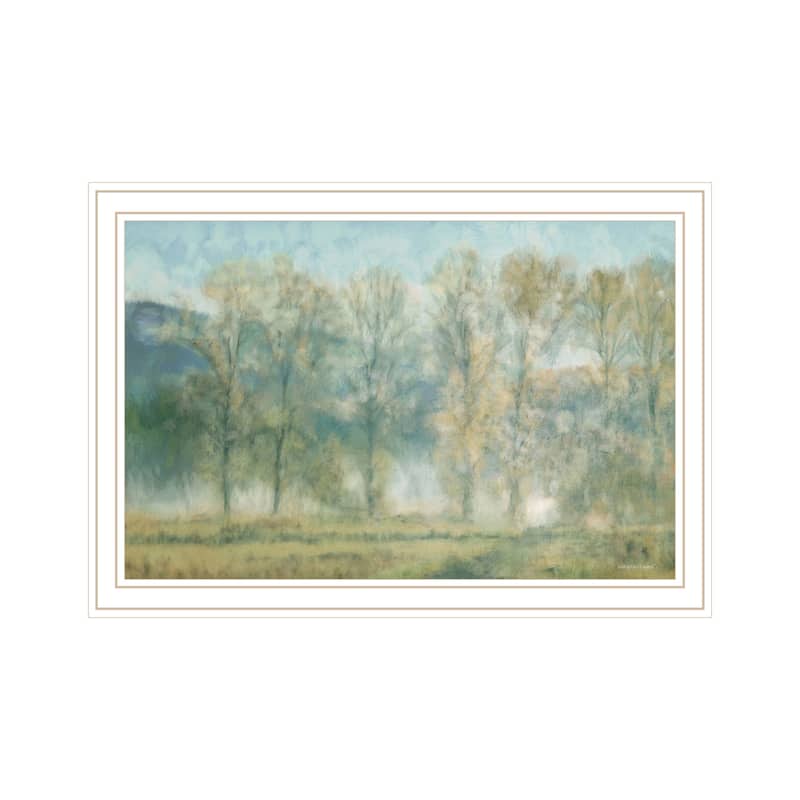 TrendyDecor4U "Peaceful Tree Line of Nature" Framed Print Wall Art - White
