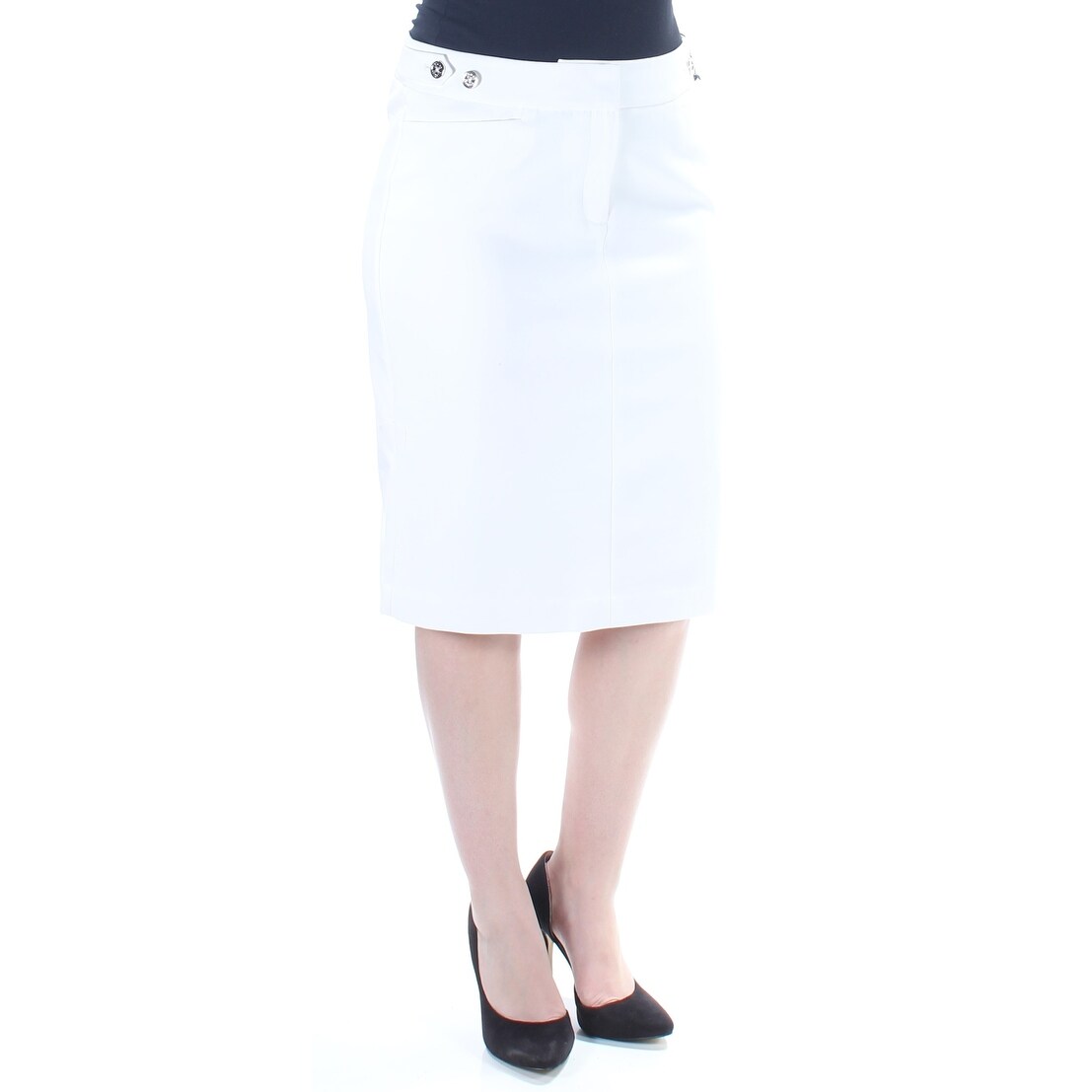 Shop Tommy Hilfiger Womens White Knee Length Pencil Wear To Work
