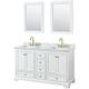 Option White / White Carrara Marble Top / Brushed Gold