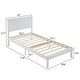 preview thumbnail 3 of 45, Twin Size Solid Wood Platform Bed Frame With Headboard White